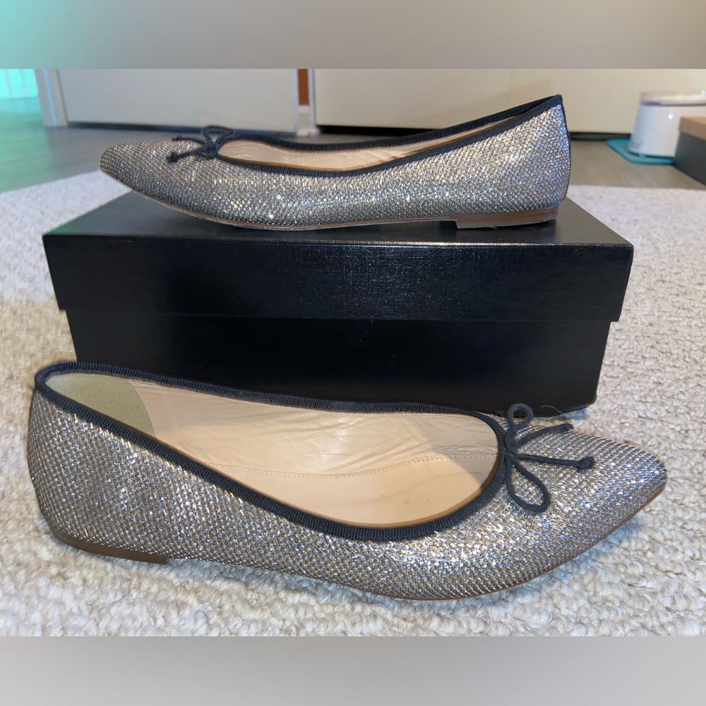J. Crew Gemma Glitter Ballet Flats, Size 8.5
